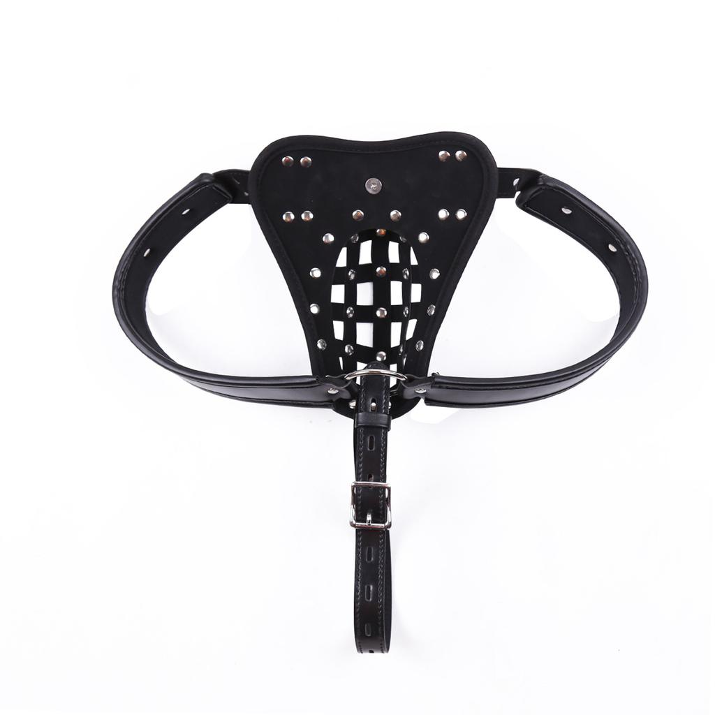Black Leather Chastity Belt Penis Lock Cage Pants BDSM Adult Sex Role Play Toys Alternative Flirting Tools for Men and Couples