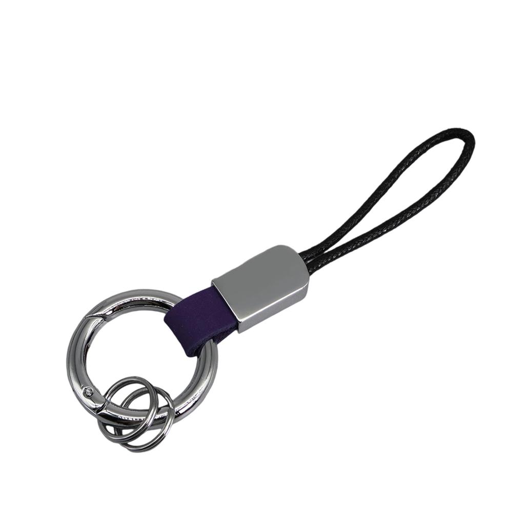 Simulated Leather Keychain With Finger Ring And Adjustable Wrist Strap Trendy Key Holder For Car Keys Organization