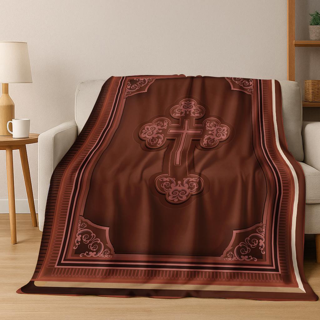 Christianity Pray Bible Cross Jesus Flannel Blanket Soft Warm Blanket for Bedroom Room Living Room Office Travel Camping Picnic
