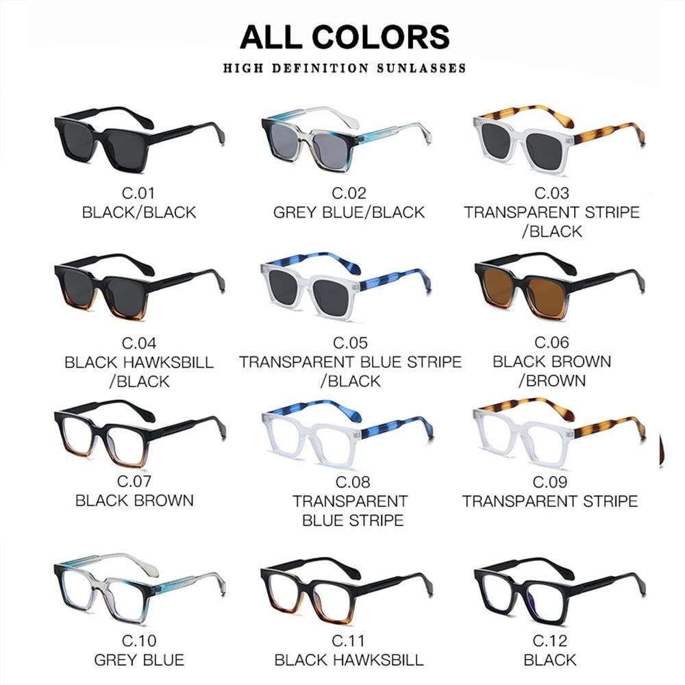 LNFCXI Fashion Rivet Square Sunglasses Women for Men Luxury Brand Designer Sun Glasses Punk Anti Blue Light Eyeglasses Frame