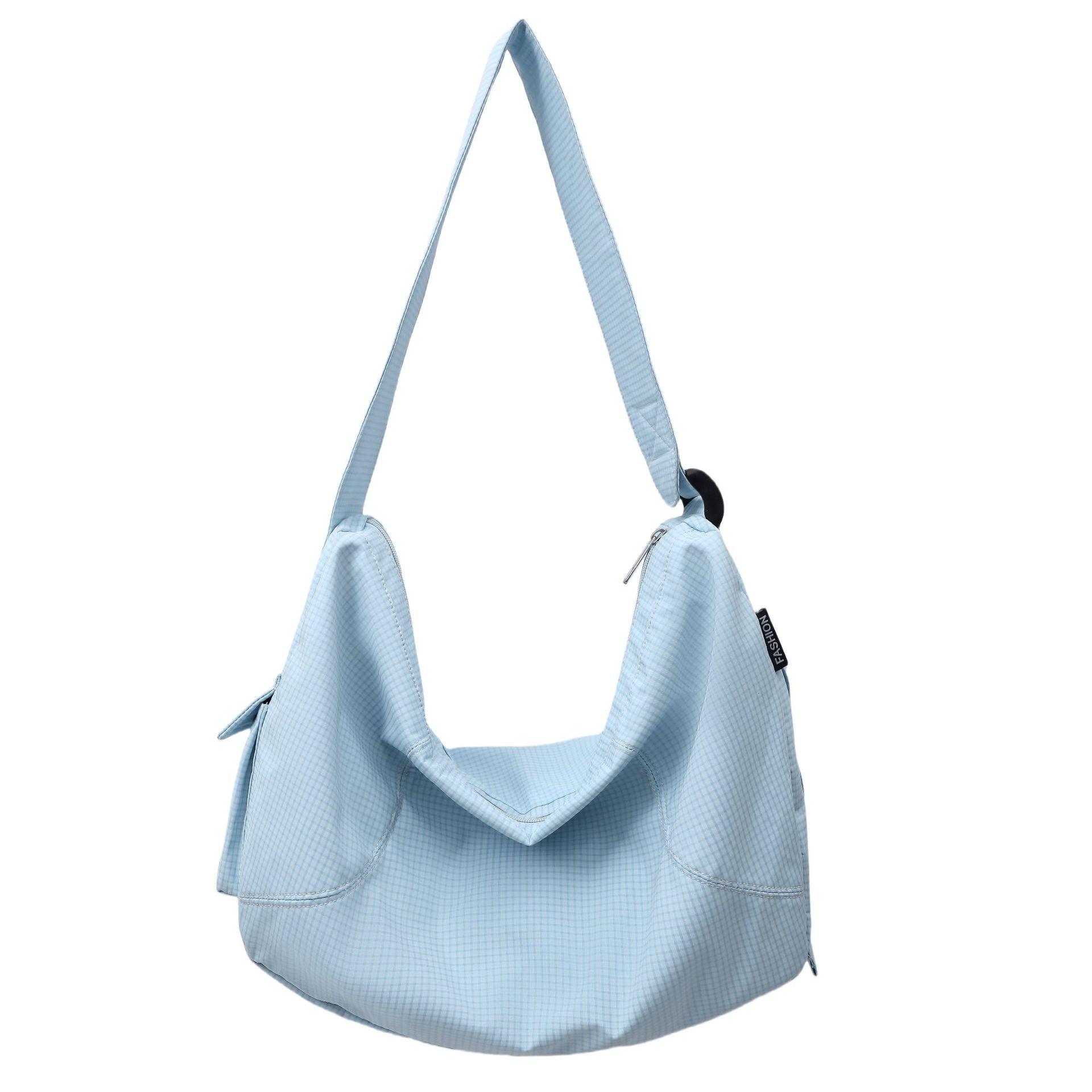 

Summer 2025 new plaid stray bag personalized fashion versatile large shoulder strap shoulder bag large capacity oblique span bag синий