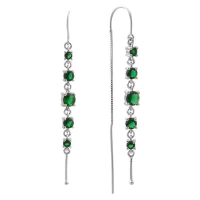 Silver Earrings with Nano Emerald 1.871ct (2198321)