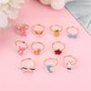 36pcs Adjustable Kids Rings Set Colorful Alloy Rings Fashionable Jewelry for Girls Dress Up Parties and Imaginative Play