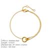 EManco Minimalist Stainless Steel Bracelet O-Chain with Geometric Ring Clasp Suitable for Daily Commute Jewelry