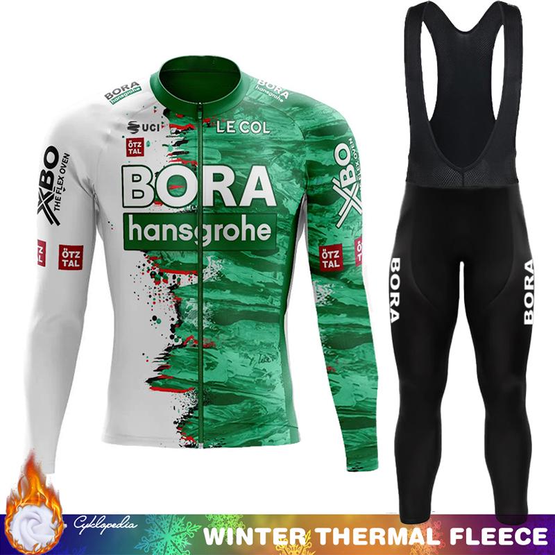 

2026 Long Sleeve Cycling Jersey Men Thermal Clothing UCI BORA Winter Fleece Men s Suit Ciclismo Hombre Bicycle Mens Clothes Cycle Bib Asian size - M
