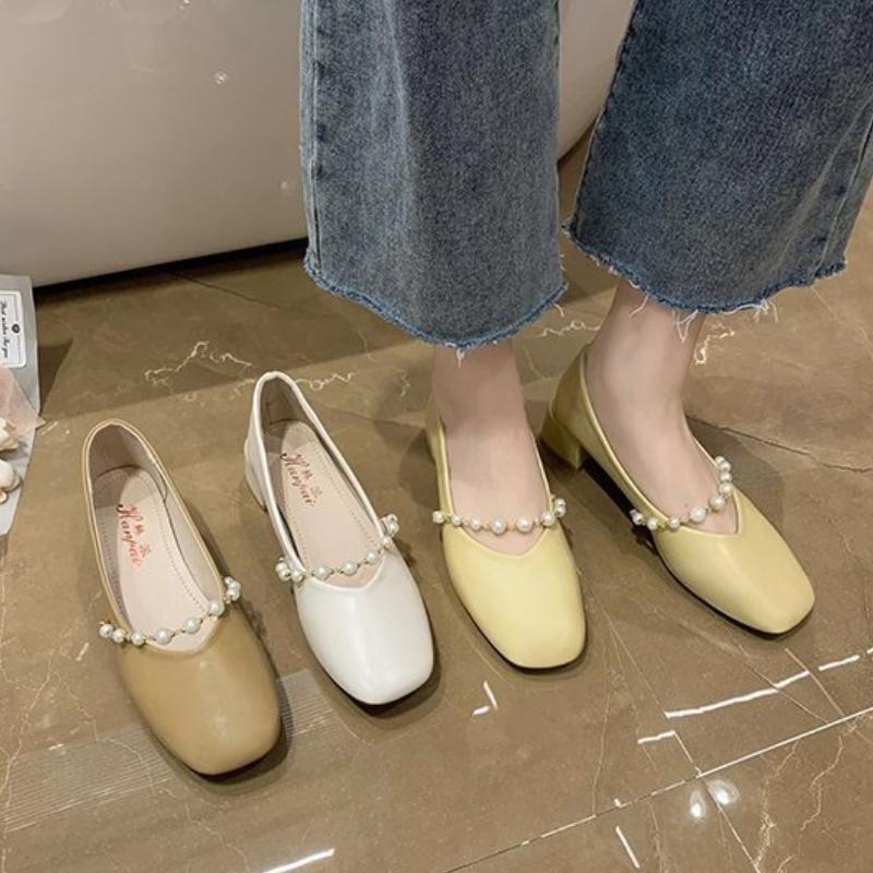 Fashion Spring new shallow mouth thick heel square toe single shoe casual versatile simple comfortable women's shoes