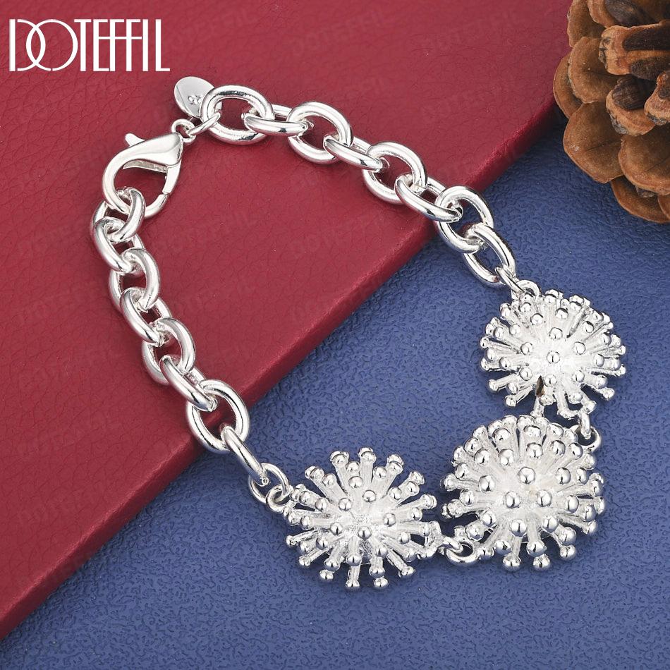 Модный браслет из стерлингового серебра 925 пробы «Фейерверк», свадебное украшение 20cm