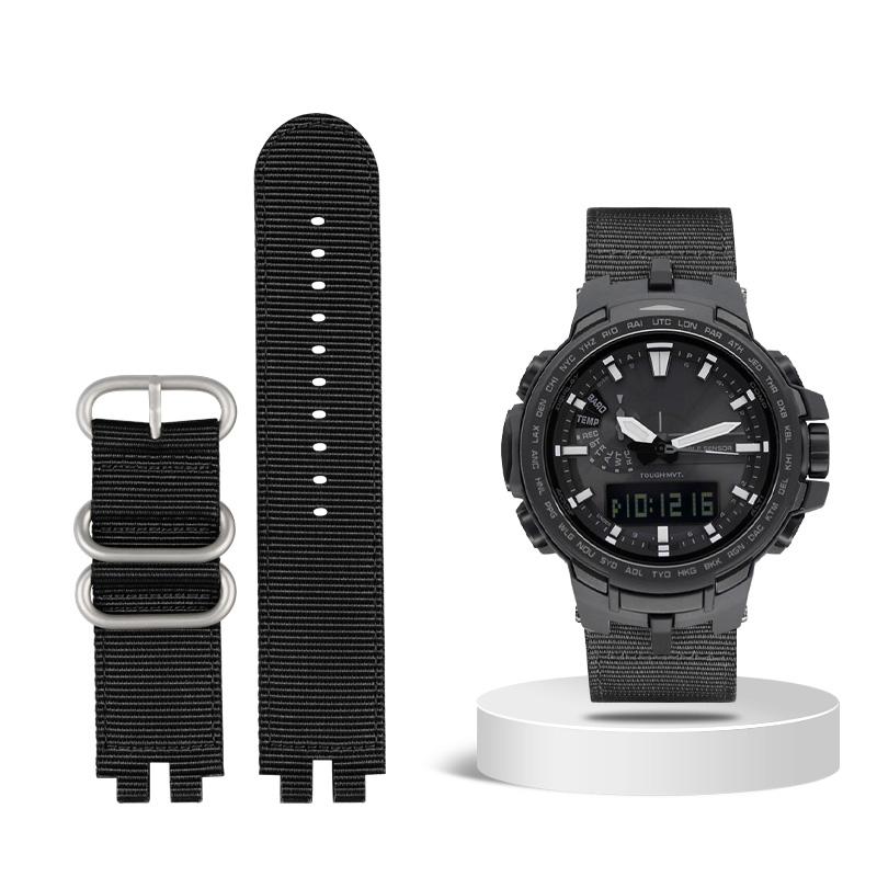 Klasyczny nylonowy pasek do zegarka dla serii Casio PROTREK PRW-3000 3100 6000 6100Y Płócienny pasek na nadgarstek Męski pasek do zegarka bransoletka