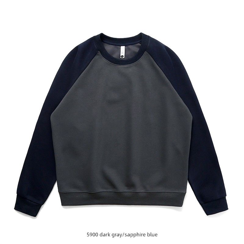 American Retro Trendy Brand Patchwork Color-Blocking Crewneck Sweatshirt for Men 2024 New Spring and Autumn Foreign Trade Men's Casual Jacket