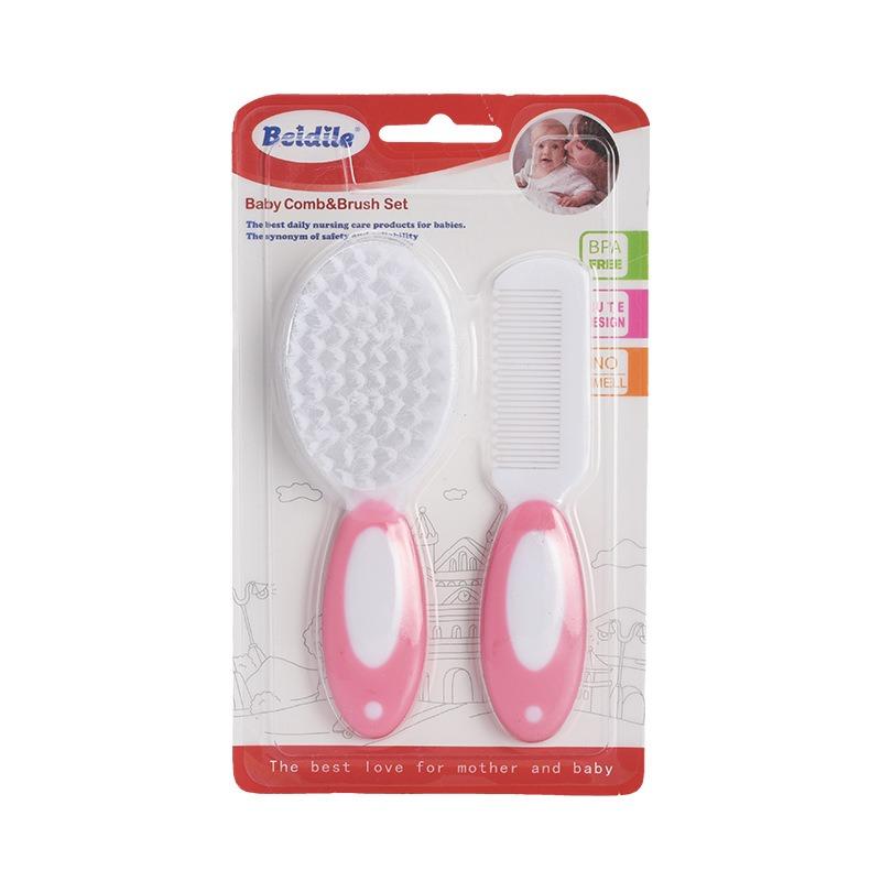 2Pcs/set baby comb brush care set, baby shampoo  soft hair comb to remove fetal ringworm, cleaning brush