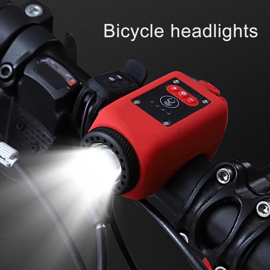 Lanterna Bicicletă Luminozitate Ridicată Încărcare USB Impermeabilă Ecran Tactil LED Lumină Față Bicicletă Montană Far Claxon pentru Ciclism în Aer Liber