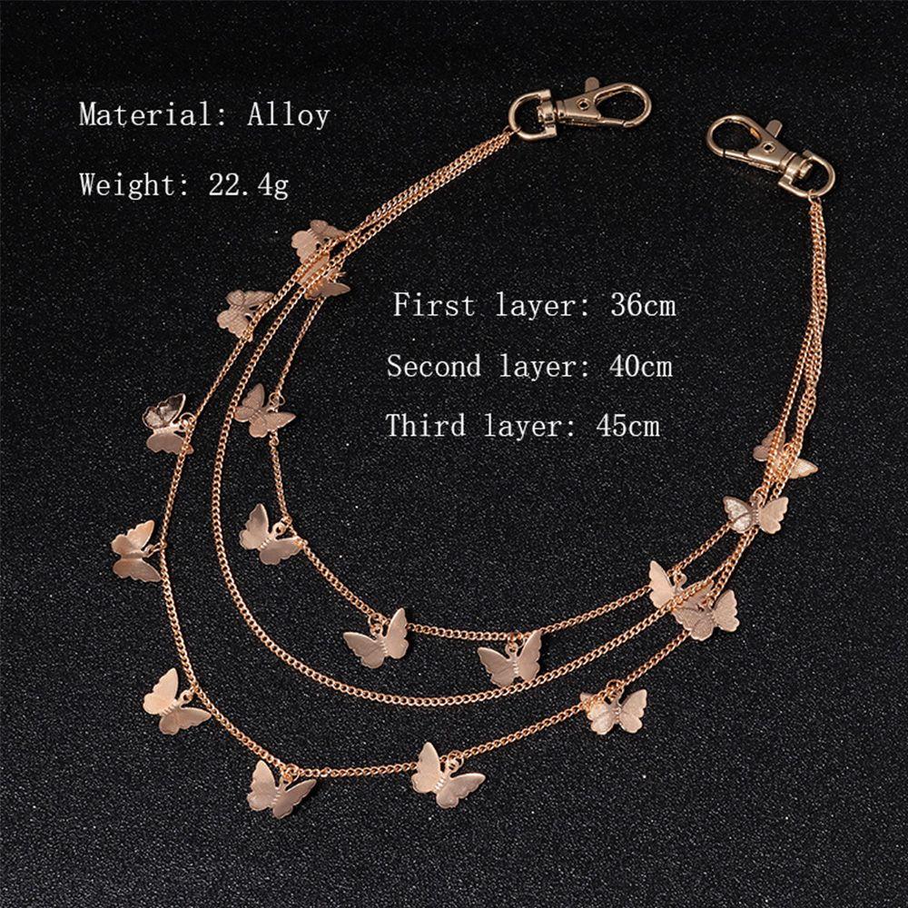 Waist Belt Multi Layer Women Punk HipHop Butterfly Belts Pants chain Waistband Waist Chain