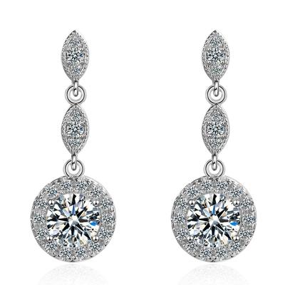 New Versatile Water Drop Zirconium Diamond Earrings Long Stud Earrings Women'S Stud Earrings