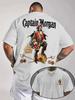 Vintage Piratenkapitän Grafik T-Shirt mit Schatz- und Fass-Print 100% Baumwolle Unisex T-Shirt Sommer Nautisch Streetwear Oberteil
