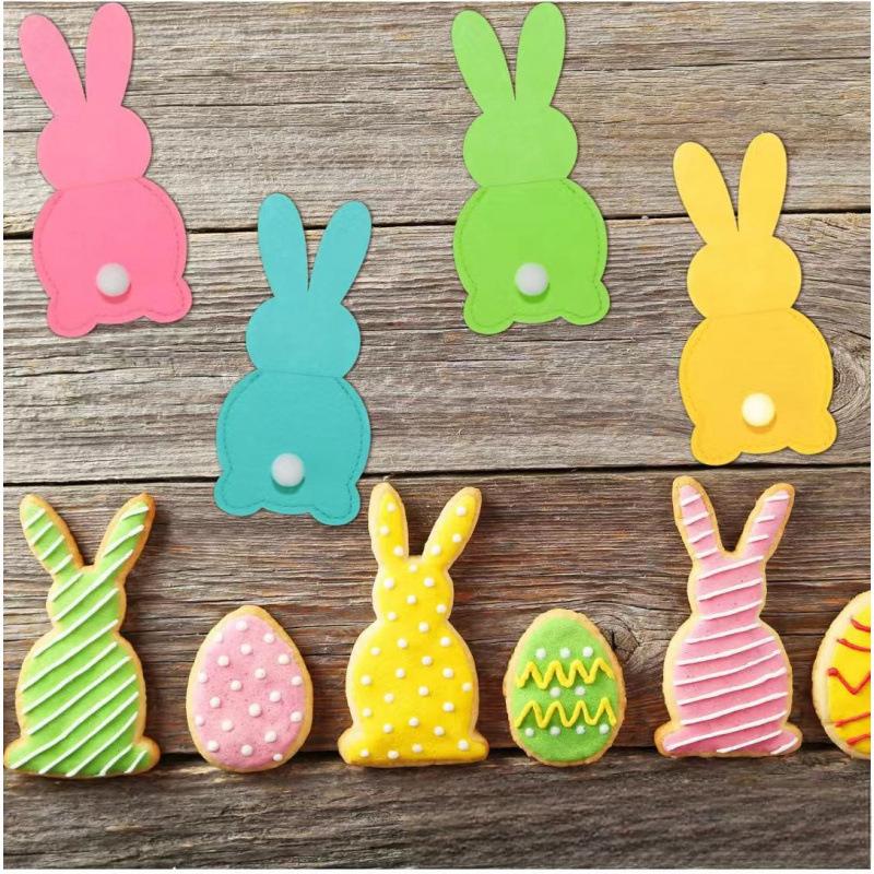4pcs Easter Rabbit Knife and Fork Mat Felt Festival Knife and Fork Set Table Tableware Decorative Mat