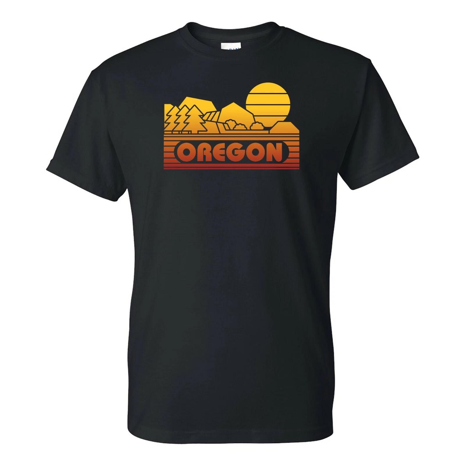 Oregon Groovy Sunset - Landscape Vacation Home State T Shirt - Black 3XL