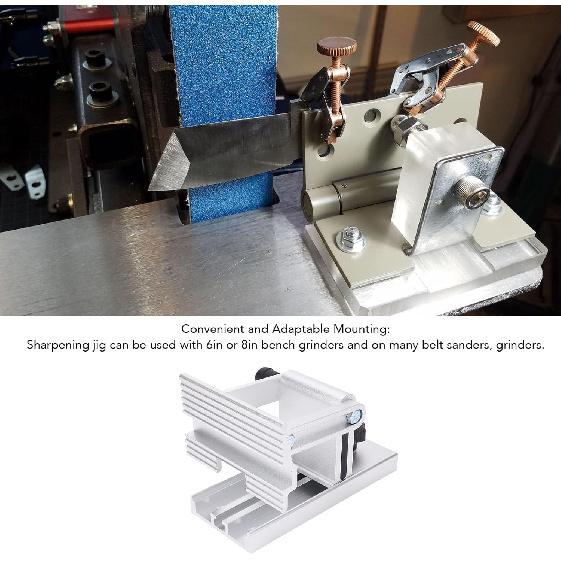 Adjustable Replacement Tool Rest Sharpening Jig Metal 6in 8in Bench Grinder Sharpening Jig (Silver)