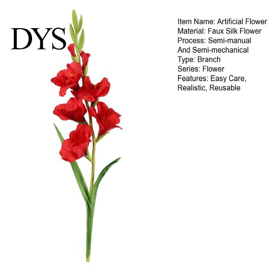 Reusable Fake Gladiolus Artificial Flower Realistic Silk Home Office No Watering Wedding Party Indoor Outdoor Faux Bloom Decoration Lifelike