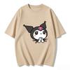 2026 Kuromi Tee Soft Cotton Short Sleeve Crew Neck Cute Print Lightweight Summer Top for Women Daily Casual Wear