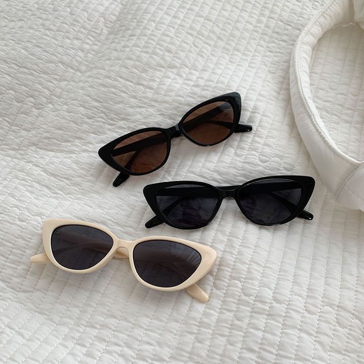 Niche High-End Sense Retro Versatile Cat Eye Pink Sunglasses Women'S Sunscreen Face Small Frame Sunglasses