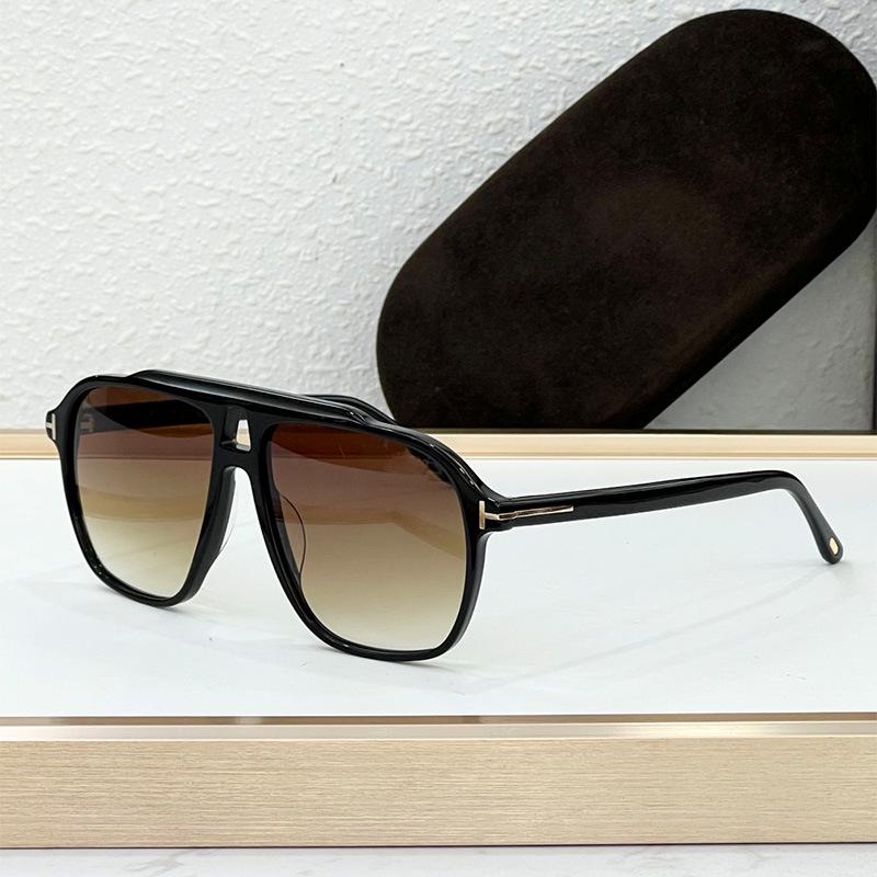 TF1209 High-End T-Bar Double-Beam Aviator Sunglasses: Retro European & American Design, Large Frame, Stylish Sunshade Glasses