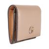 Gucci GG Marmont Logo Print Snap Closure Canvas And Leather Trim Card Holder Wallet Women Wallet Beige Ebony 790067-AADQE-5741