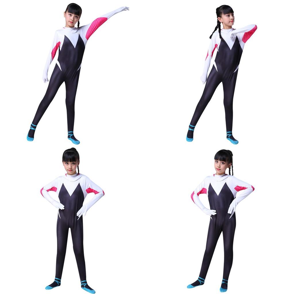 Vibrant Spider-man Into The Spider-verse Gwen Stacy Kids Costume Jumpsuit For Playful Adventures