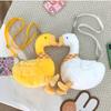 Zipper Cute Duck Crossbody Bag Fluffy Doll Shoulder Bags Portable Big Goose Plush Bag  Shopping