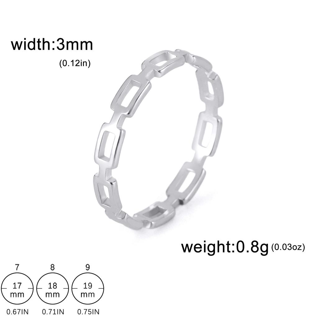 Cazador Geometric Chain Rings for Women Stainless Steel Gold Color Rectangle Finger Rings Wedding Trendy Jewelry Gift Wholesale