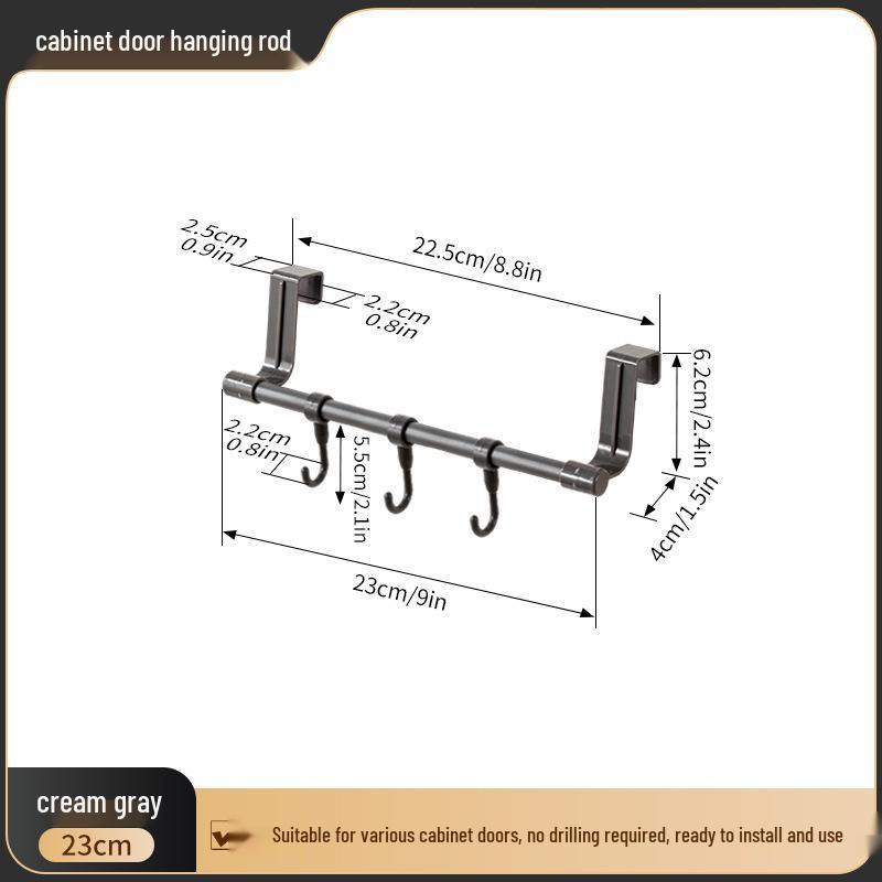 Stainless Steel Multi-Purpose Over-the-Door Towel Rack and Dishcloth Hanger