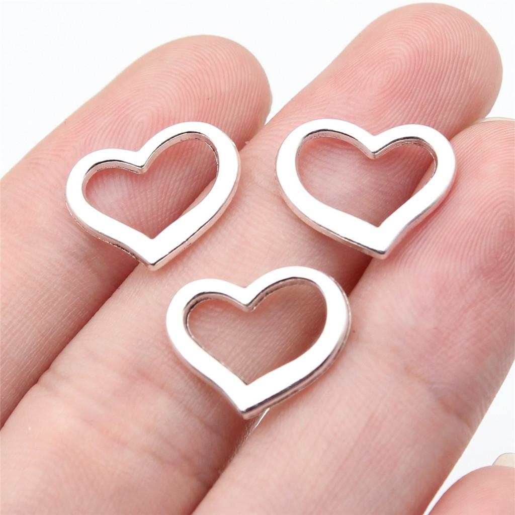Charms Openwork Heart Pendants Vintage Jewelry Supplies QC068