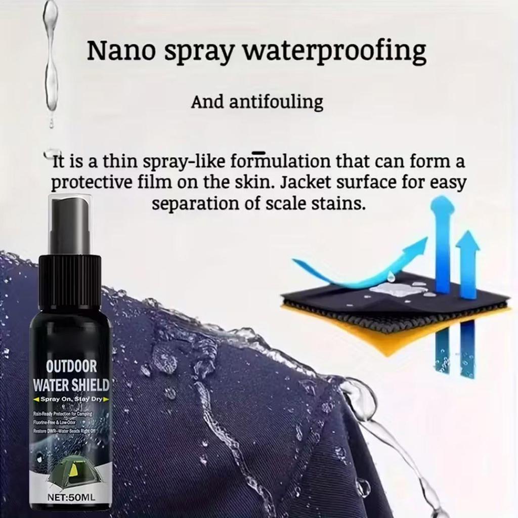 Waterproof Spray For Fabric 50ml Waterproof Shelter Spray Outdoor Backpack Water Shield For Shoe Boot Sneaker Outdoor Tent Wood