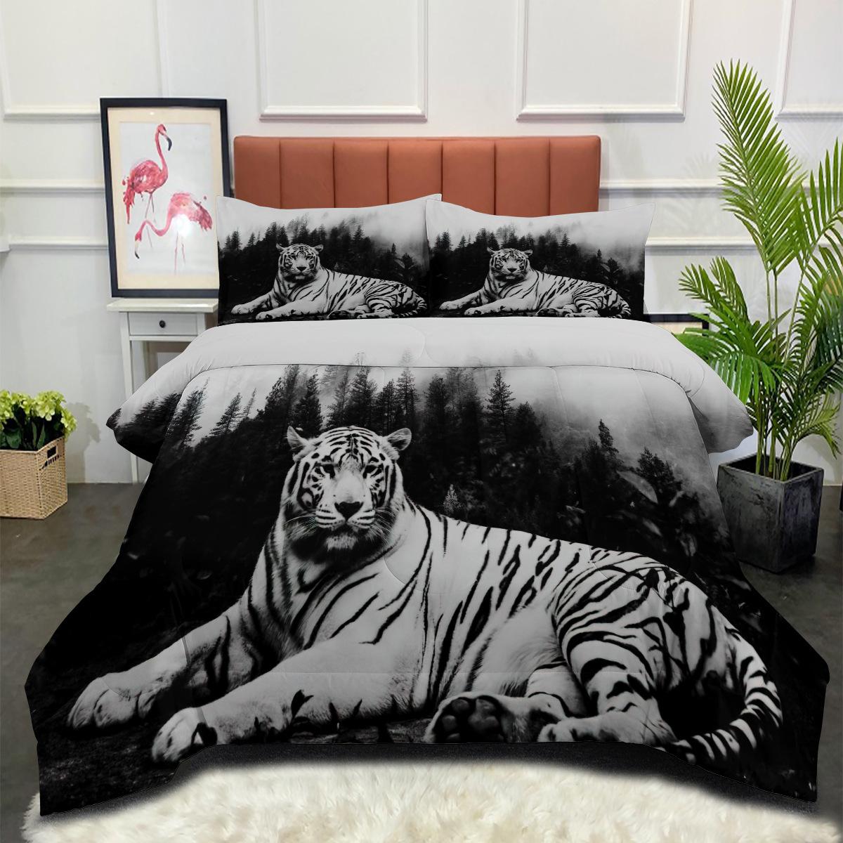 Tiger Fat Quilt Bedding Three-piece Set Digital Printing Bedding Home Textile Quilt Kit 140*200cm