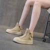 Thick-soled High-top Suede Board Shoes for Women's Autumn New Casual Fashion Creative Versatile Niche Female Students Casual