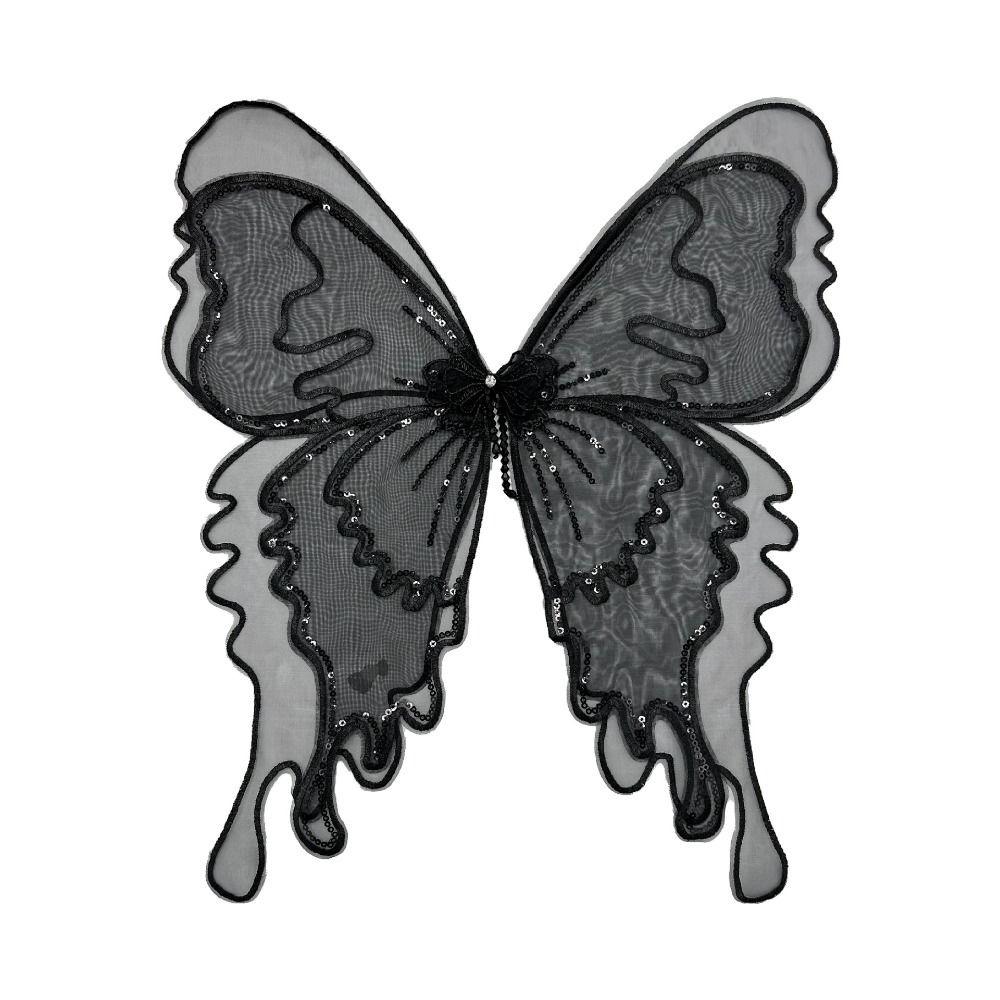 Lace Fabric Butterfly Organza Appliques Double Layer Tulle Butterfly Patch Clothing Stickers Embroidered Patch 3D Wings Patch