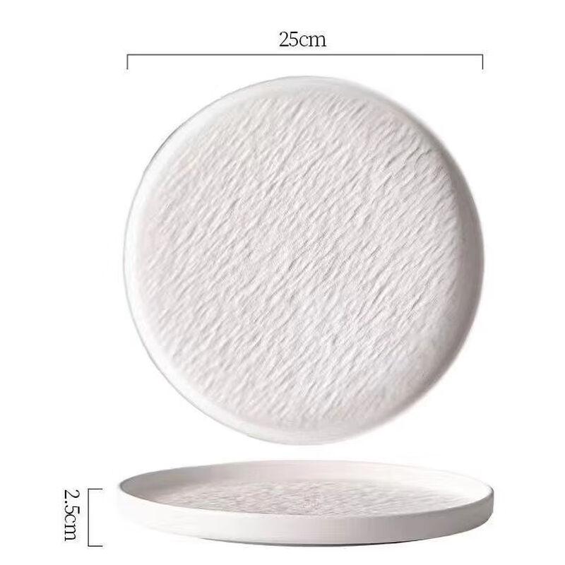 LISM Matte Black Rock Pattern Ceramic Dinner Plate