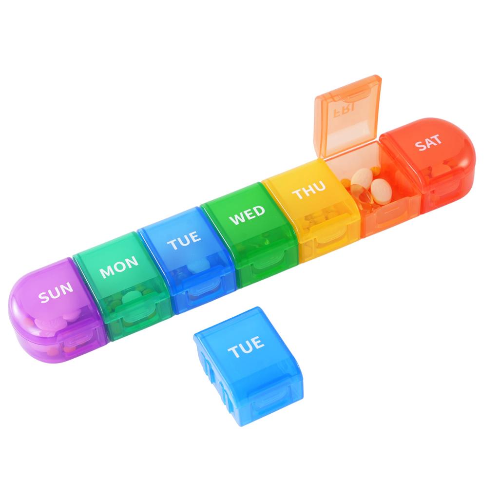 7 Days Weekly Pillbox Tablet Holder Medicine Storage Case Drug Container Pill Organizer Weekly Capsule Pill Box Organizer