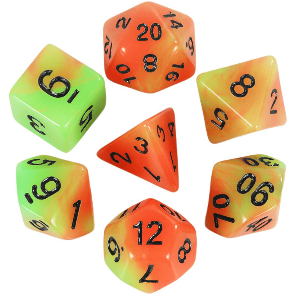 Glowing In The Dark Polyhedral Digital Dice Kit Multi-Color for Boardgame As Gift Entertainment 7 Dice D4 D6 D8 D10 D12 D20