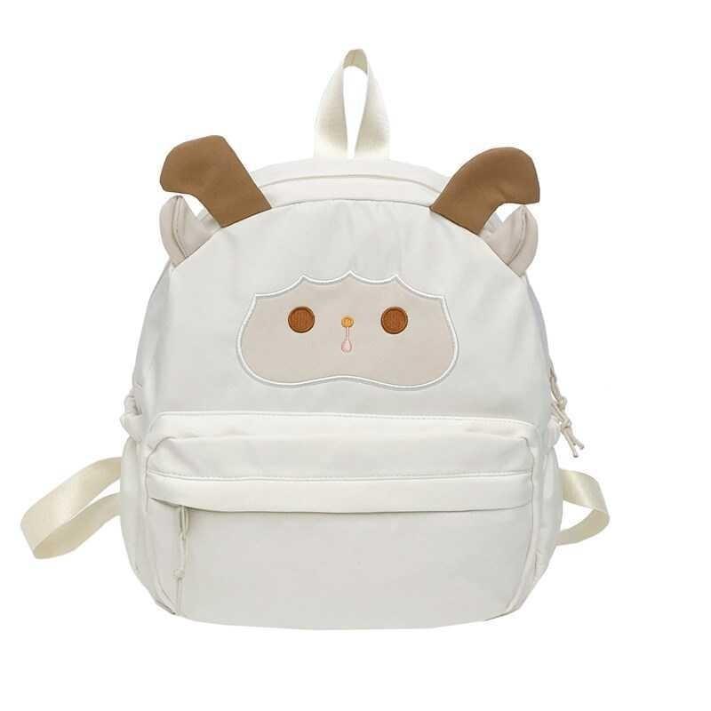 Charming Cartoon Sheep Design Backpack Spacious Trendy Gender Neutral Waterproof Laptop Bag