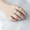 2Pcs Sliver Color Sun Moon Couple Rings for Women Men Simple Heart Matching Open Adjustable Finger Ring Set Wedding Jewelry Gift