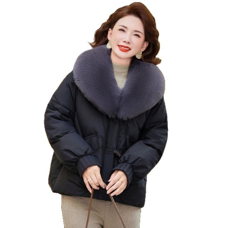 Winter Jacket Short Down Cotton Clothes Versatile New Middle-aged Women's Winter Fashion Warm Cotton-padded Clothes