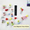 6/8Pcs Ceramic Mini Vase Magnets for Fridge Modern Exquisite Tiny Magnetic Bud Vases Personality with Fake Flower