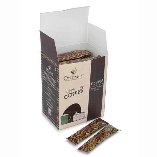 Octavius | Instant Coffee Premix - 50 Sachets | Economy Pack 3 In 1 Coffee Sachets | Hot & Cold Coffee(15 Gm X 50 Single Serve Sachets)