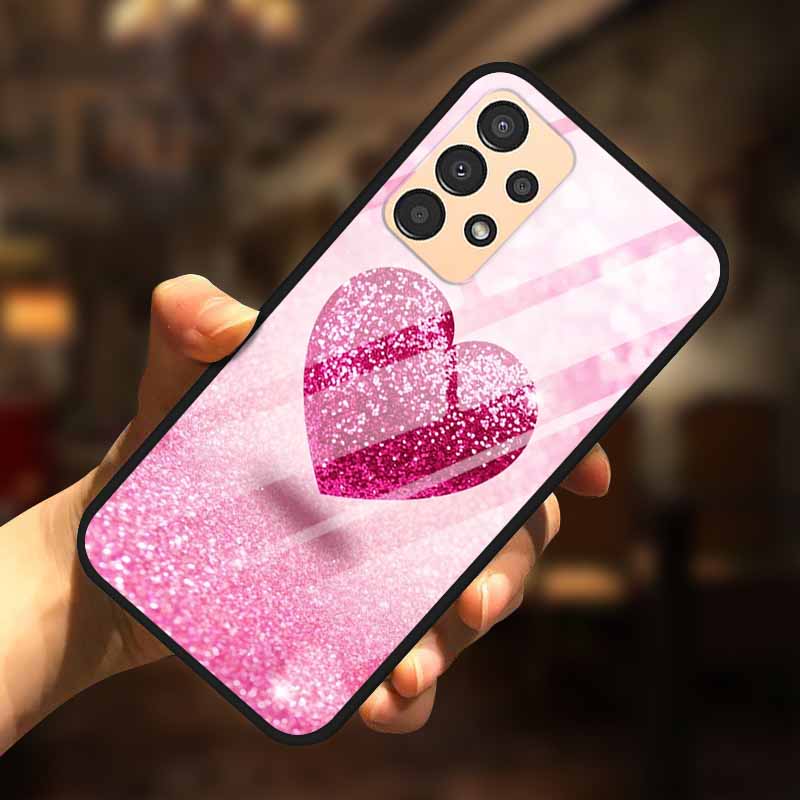 For Samsung A13 Case A23 A52 A72 4G M52 A52S 5G Luxury Tempered Glass Hard Back Cover for Samsung Galaxy A13 4G Phone Cases Capa