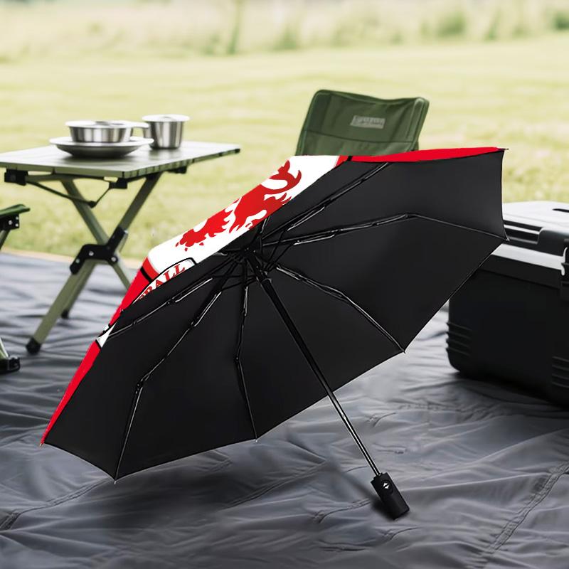 Red Lion Football Club Automatic Folding Umbrella - 8-Rib Travel Umbrella with Auto Open/Close & Portable Gifts for Holidays or Birthdays