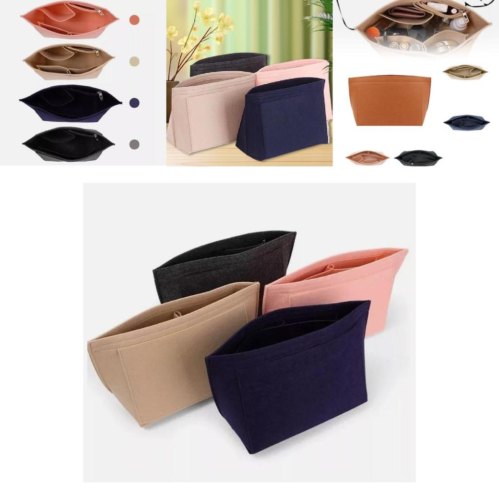 Stylish Felt Makeup Bag Multi-functional Design For Efficient Cosmetic Organization