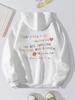 Women's Plus Velvet Hoodie with Letter Print & Kangaroo Pocket - Korean Style Loose Fit
