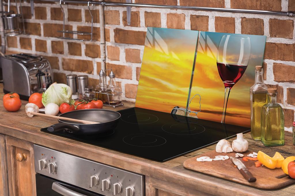 SZKLANA PŁYTA OCHRONNA NA KUCHENKĘ 90x52 WINO