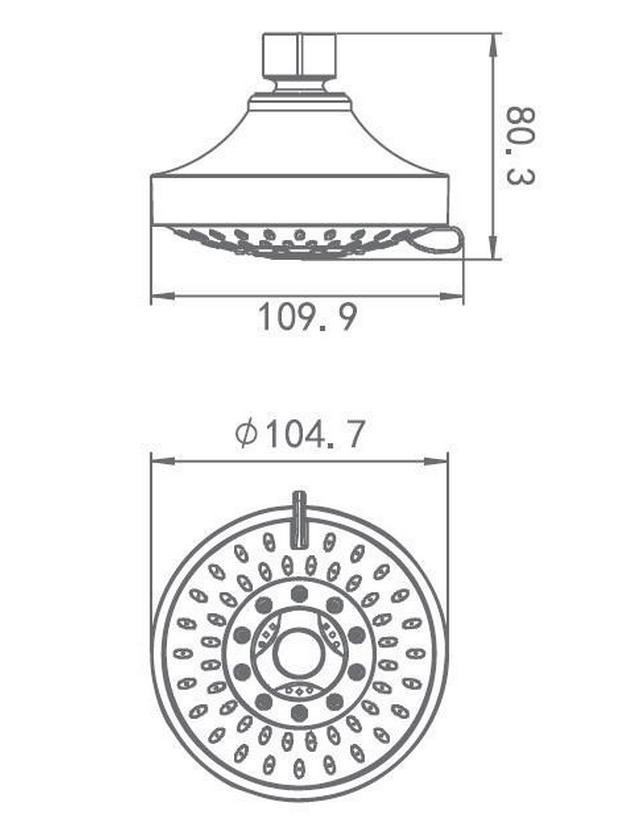 CUPC 4" Concealed Top Five-Function Water-Saving Shower Head Set for Hotel and Home
