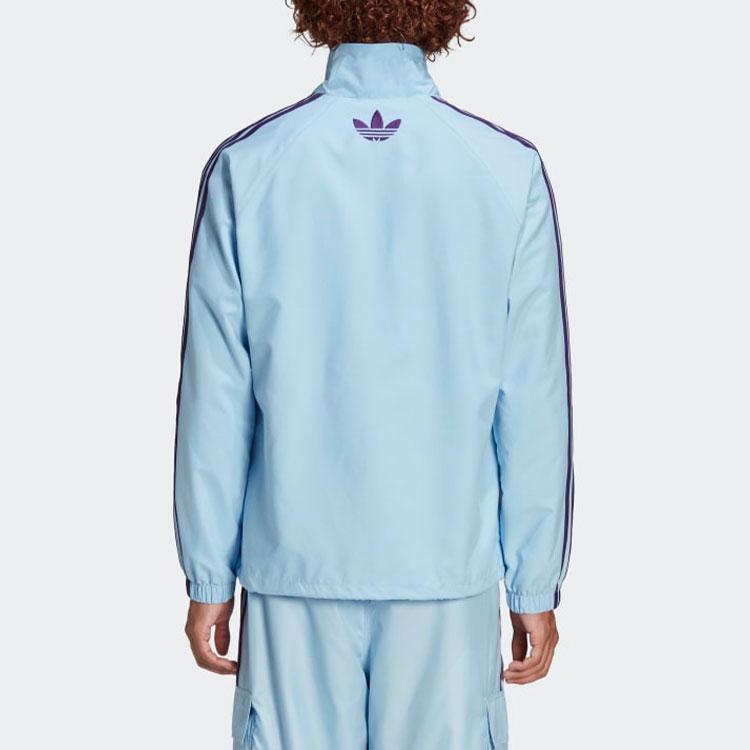 Adidas Originals Kerwin Frost Collab Space Dog Print Zip-up Athletic Jacket Men Outerwear Pink Blue H59928